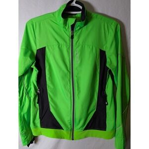 Brooks Women's Running Jacket Small Green Black Full Zip Reflective Lightweight